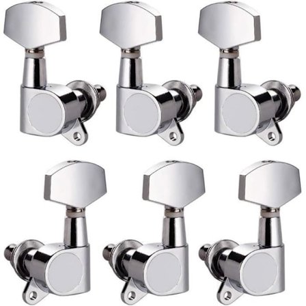 Parti med 6 nøgler, knapper, stemmeskruer, lukkede, reservedele, akustisk og elektrisk guitar 3L3R