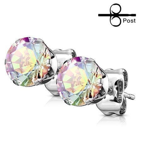 1 Par Örhängen i 316L Kirurgiskt stål med 4 mm AB CZ