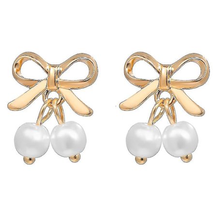 17km Fashion Bowknot Leaf Flower Diamond Earring Temperament Butterfly Heart