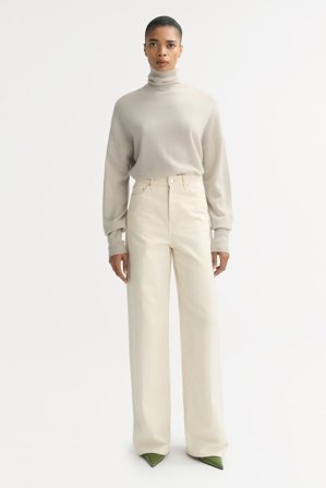 Soft Goat - Regular fit turtleneck - Kashmirtröja dam - XL - Chalk