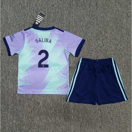 Arsenal Bortatröja Fotboll Barnset No.2 Saliba 2024-2025