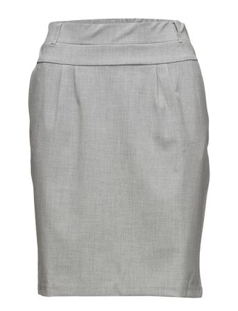 Jillian Skirt Knälång Kjol Grå Kaffe