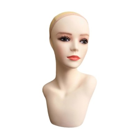 Mannekänghuvud för kvinnor, perukdisplaymodell med axel för perukvisning, tillverkning, styling, halsband, scarf, glasögon, smycken