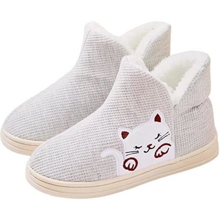 Dame Høj Sutsko med Pelsfoer Varme Vinter Sutsko (Størrelse:38-39)