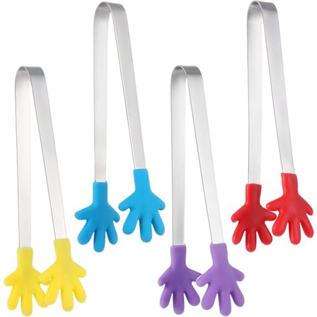 4 Silikon Mini Klyper Håndformede Silikon Matklyper Fargerike Kjøkkenklyper Små Klyper