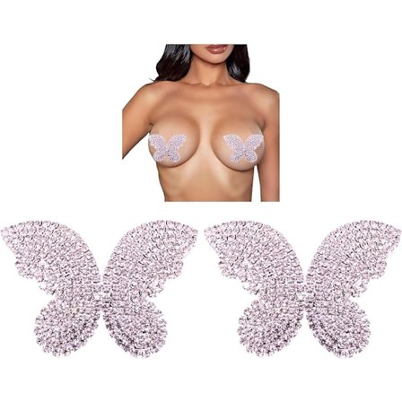 Strass Bröstvårtsskydd Pasties - Återanvändbara BH-blad Diamantklistermärken Present till kvinnor