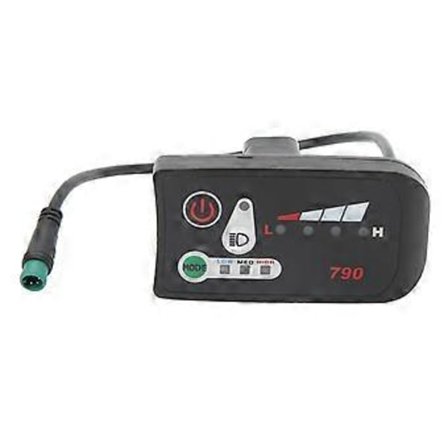 Elektrisk Sykkel LED Strømvisningspanel Elektrisk Sykkel Modifikasjonsvisning Måler med Vanntett 5P Hannkontakt for 22,2 mm Styre (24V)