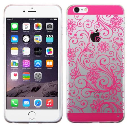 Flower Silicone TPU-kuori iPhone 6 / 6S:lle - enemm n v rej Cerise