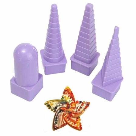4kpl setti paperi Quilling Border Buddy Bobbin torni muoto tilkku Creation Craft DIY työkalut