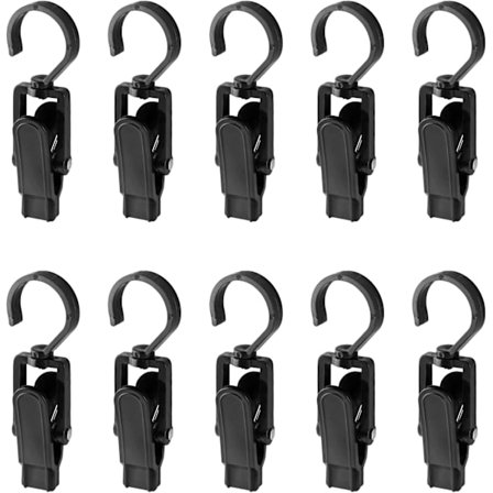 10 stk. vasketøjsklemmer, plastikklemmer til tøj, superstærke bøjleklemmer, drejelige klemmer til tøjbutikker, hjemmet