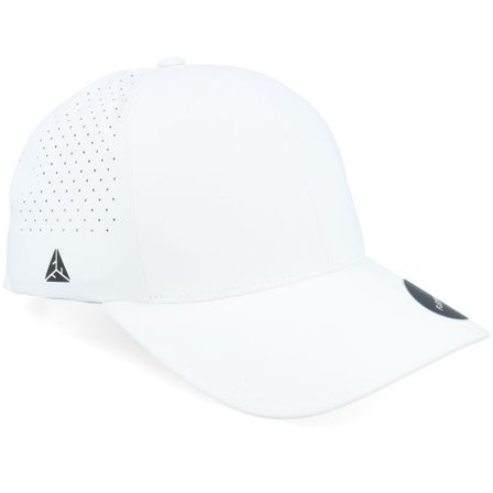 Yupoong - Svart adjustable Keps - Delta Perforated White Adjustable @ Hatstore