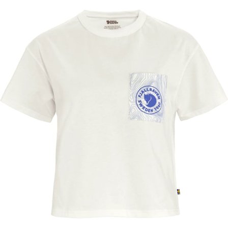 Fjällräven Logo Pocket T-Paita XS - Naiset - Eggshell/Valkoinen - T-paidat ja topit