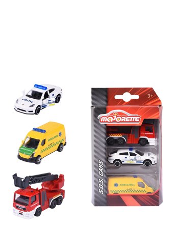 Majorette | Majorette Danish Emergency Vehicles, 3 Pieces Set | ONE SIZE