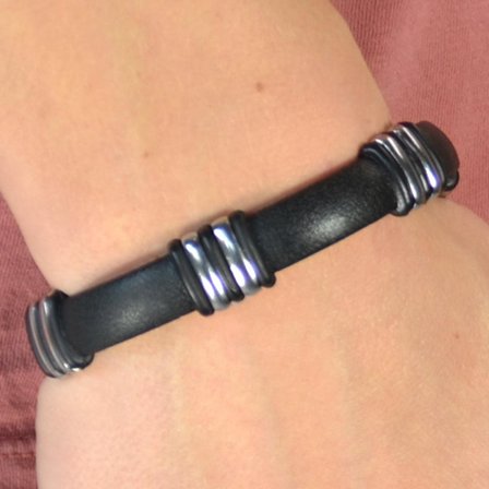 Bracelet casual en acier et caoutchouc pour hommes