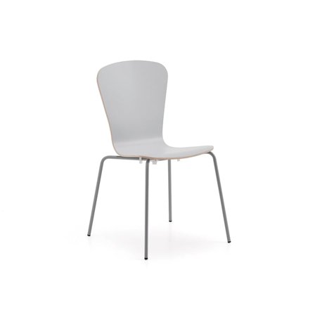 Chair MILLA PLUS, high pressure laminate, silver stand, light grey seat