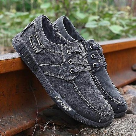 Herr Sneakers Platt Herr Canvas Skor Denim Sommarskor Andningsbara Casual Skor Loafers Chaussure Homme Storlek 38 - 45