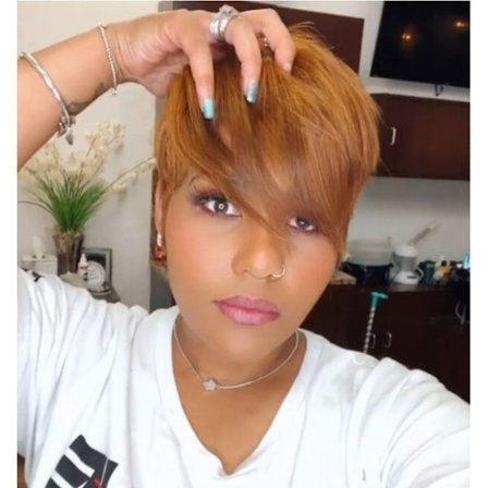 Kort vänster och höger peruker europeiska och amerikanska peruker Kvinnlig brun