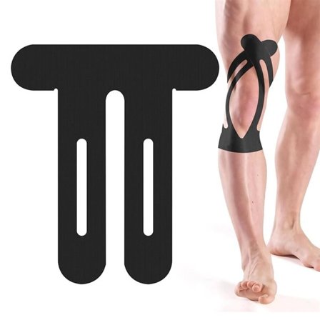 Kinesiologisk tape til knæ 22×25 cm - Sort