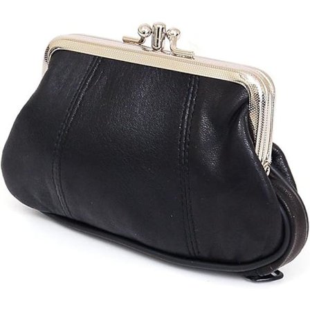 Sort 14x6,5x8,5 cm, One Size Dame Læder Mini Pung ID Kreditkort Kontanter Mønt Holder Etui Organizer Taske med Lynlås