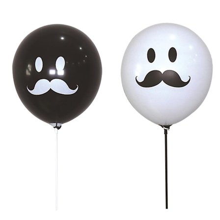 100 st Folieballonger Helium Bröllopsfest Ballon Mustasch Svarta Ballonger Födelsedag Latex Ballon (FMY)