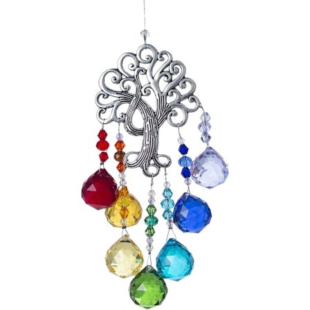 Kristalli sateenkaaren auringonpyydystäjä Elämänpuu riipus ikkunakoriste