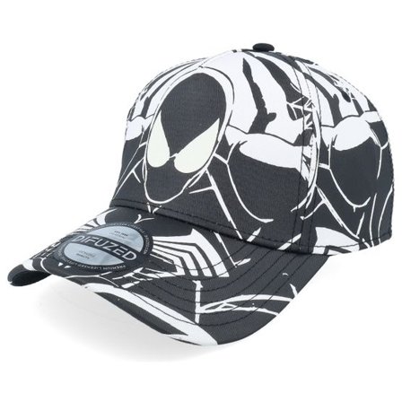 Difuzed - Svart adjustable Keps - Spiderman All Over Print Black/White A-frame Adjustable @ Hatstore
