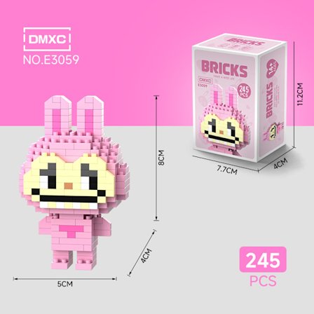 labub pienet hiukkaset labub palikat sarjakuvanuket yhdistetyt lelut pienet koristeet