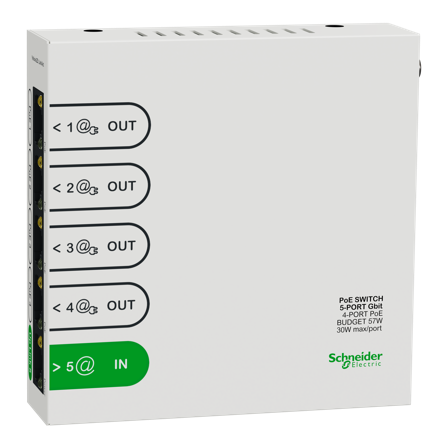 Schneider Electric R9H5SWP57 Switch 4-portars PoE+, Resi9, Dator & surf