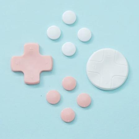 Dpad Move Cross direction ABXY Key Sticker Joystick Button Thumb Stick Grip Cap Cover för Nintendo Switch Oled Joy-con Skin Cas Pink White