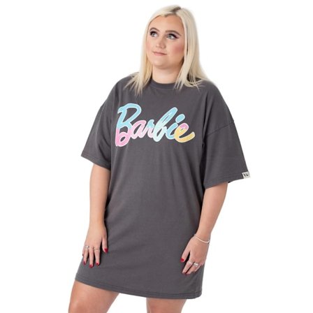 Barbie Oversize T-shirtklänning Dam S Grå
