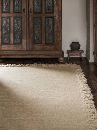 Ravi Tappeto - Beige 160X230 In Stile Rustico