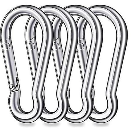 Karabinkrok i rustfritt stål Karabinkroksett Heavy Duty Gym Garasjenøkkelring 4 stk - Perfet