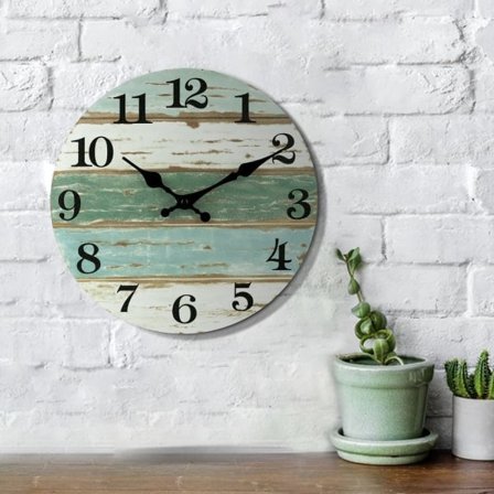 Paris Seinäkello - Hiljainen paristokäyttöinen (25 cm vaaleanvihreä)