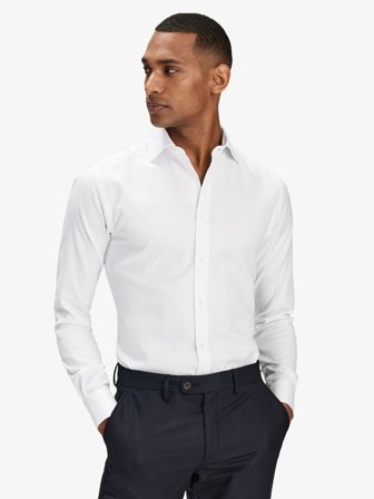 John Henric Men's White Herringbone Shirt Size 38