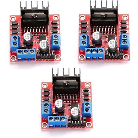 3-pakning L298N motorstyringsmodul Dual H-Bridge DC motorstyringskontroller Stepper for Arduino rød