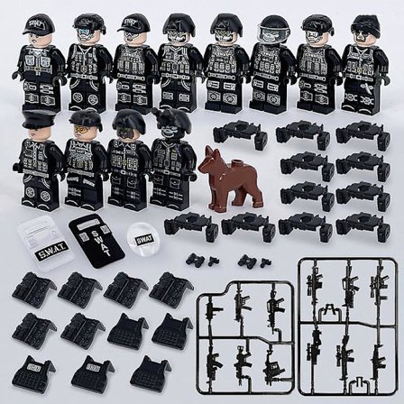 12 st Swat Man Pusselblock Barn Present Db black A