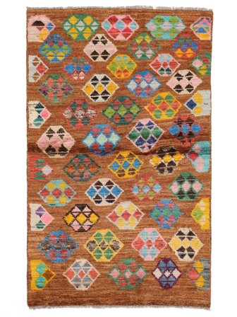 Moroccan Berber - Afghanistan Teppe 90X141 Brun/Oransje Ull, Afghanistan