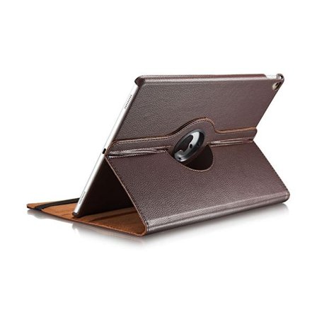 Kotelo iPad 2015/2017 Pro 12.9" Ruskea Litsi Rakenne Pyörivä Nahka