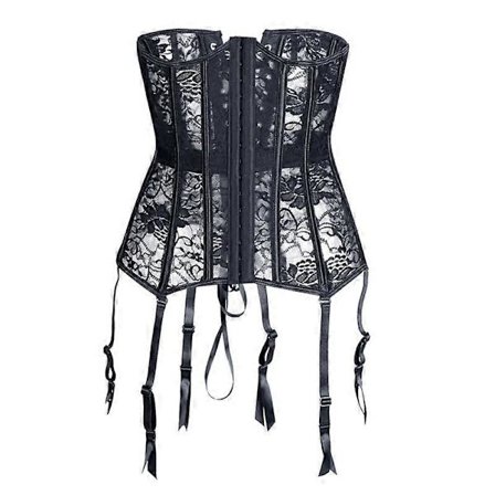 Sexet gotisk underbuste korset steampunk blomsterblonde korset & bustier lingeri plus size korselet sort