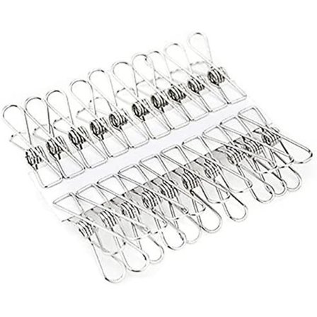 Rustfrie klips klesklyper klemmer klesklyper tetningsklips husholdningsklyper for kleshengere 20 stykker