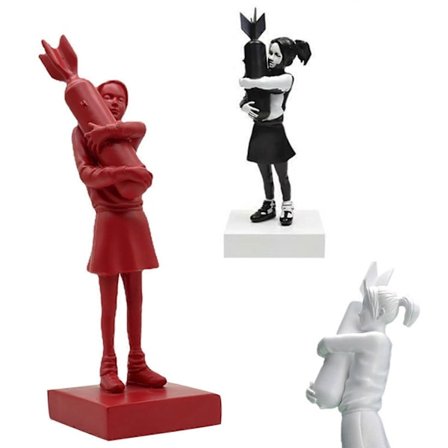 Bomb Hugger Banksy Skulptur Flicka Gatukonst Hartsstaty Design Ornament Kontor Heminredning-Perfekt