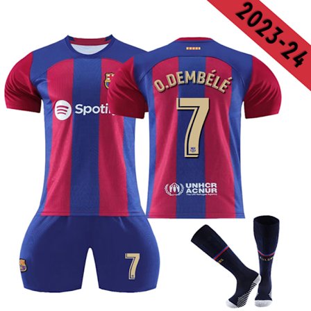2023-2024 Barcelona hemma fotbollströja för barn K nr 9 Lewandowski 6-7years