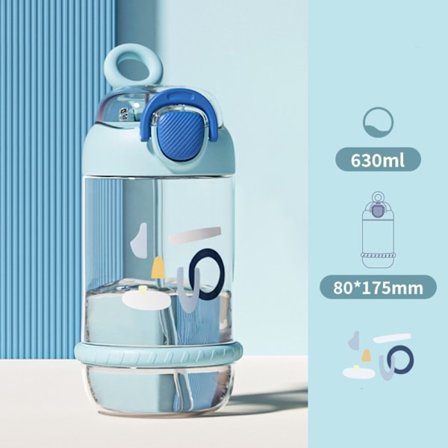 Vannflaske for barn Drikkeflaske BLÅ L