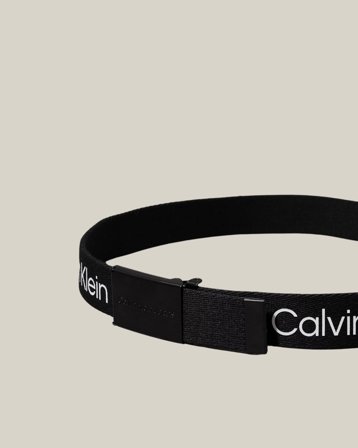 Calvin Klein CANVAS LOGO METALLIC BUCKLE BELT Noir Ceintures Garçon - Kids Brand Store