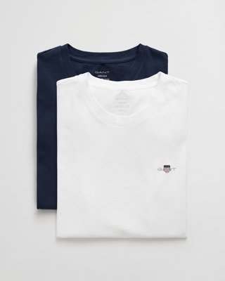 GANT - 2-Pack t-skjorter med rund hals til ungdom navy / white