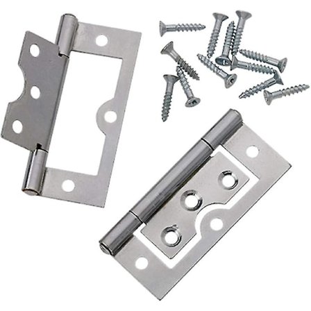 (2 st) Blankförzinkad försänkt gångjärn, 75 mm (3 tum) - Förpackning med 2 stycken-YNP