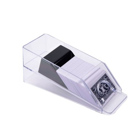 Genomskinlig kortblandare och -givare för 4 kortlekar