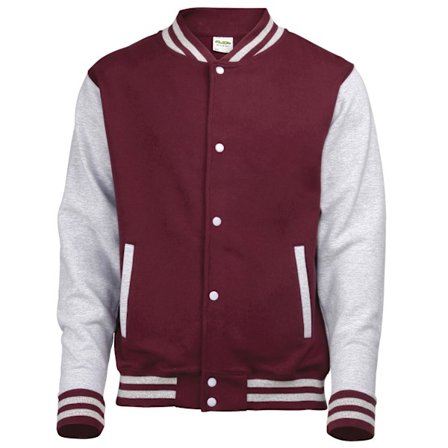 Awdis Unisex Varsity Jacka för Barn / Skoluniform 5-6 Bordeaux/Heather