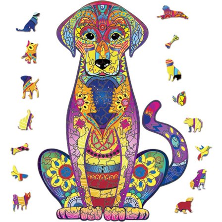 Puinen palapeli aikuisille Koirapalapelit 200 palaa Puinen eläinpalapeli