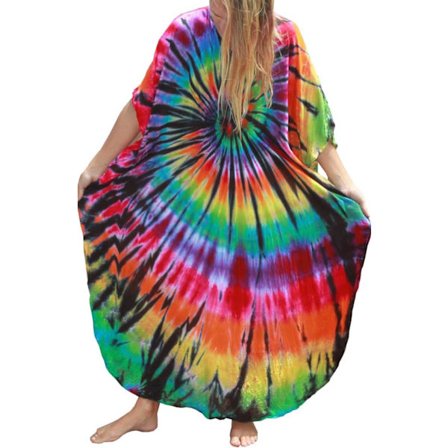 Kvinder Kaftan Kjole Fri Størrelse Kaftaner Lang Tunika Kimono Maxi Hverdag Strand Cover Ups Loungewear
